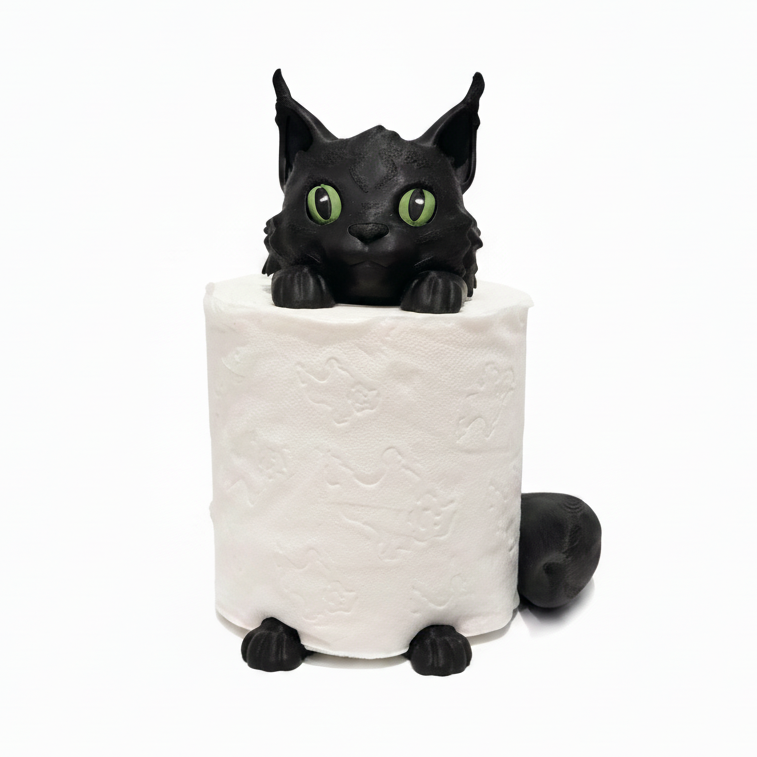 Black Maine Coon - Toilet-paper-Holder