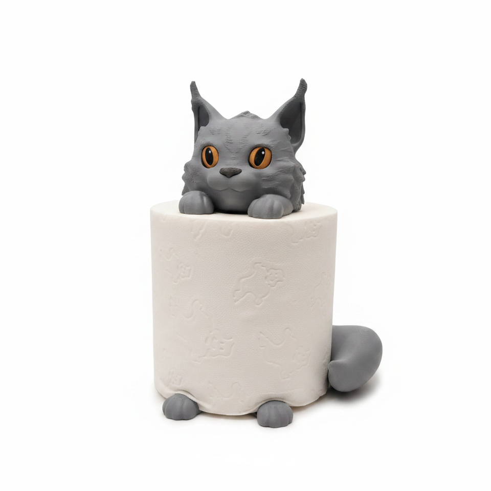 Maine Coon Gray - Toilet Paper Holder